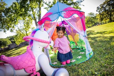 Image showing 6 th Kid Trax Easy Pop Up Kids Magical Play Tent, Large Front and Rear Openings, Carry Case Included, Easy Storage