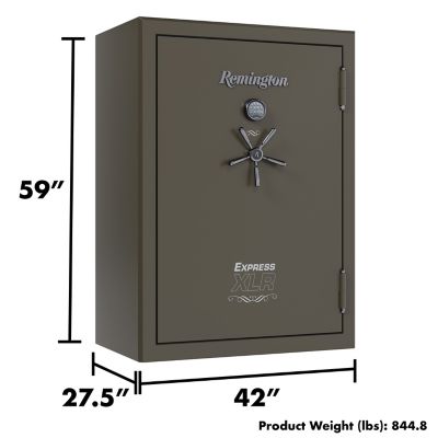 Image showing 6 th Remington 60 Gun 25.28 cu. ft. Electronic/Key Lock Express XLR Fireproof & Waterproof Gun Safe, Graphite Satin Metallic Finish