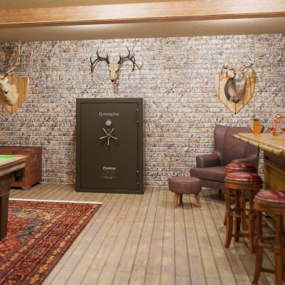 Image showing 7 th Remington 60 Gun 25.28 cu. ft. Electronic/Key Lock Express XLR Fireproof & Waterproof Gun Safe, Graphite Satin Metallic Finish