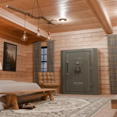 Image showing 6 th Remington 84 Gun 36.64 cu. ft. Electronic/Key Lock Big Green Fireproof/Waterproof Gun Safe, Satin Metallic Bronze Green