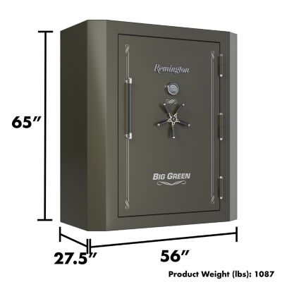 Image showing 7 th Remington 84 Gun 36.64 cu. ft. Electronic/Key Lock Big Green Fireproof/Waterproof Gun Safe, Satin Metallic Bronze Green
