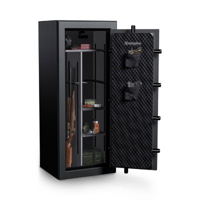 Image showing  20 Long Gun + 2 Handgun 11.08 cu. ft. Electronic/Key Lock Gun Club Fireproof and Waterproof Gun Safe, Black Gloss