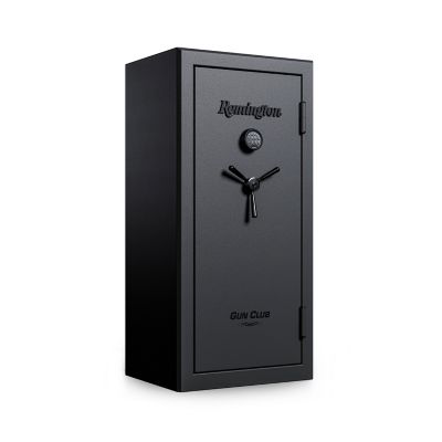 Image showing 9 th Remington 26 Long Gun, 4 Handgun 14.76 cu. ft. Electronic/Key Lock Gun Club Fireproof and Waterproof Gun Safe, Black Gloss