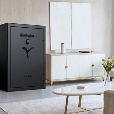 Image showing 8 th Remington 52 Long Gun, 8 Handgun 24.97 cu. ft. Electronic/Key Lock Gun Club Fireproof and Waterproof Gun Safe, Black Gloss