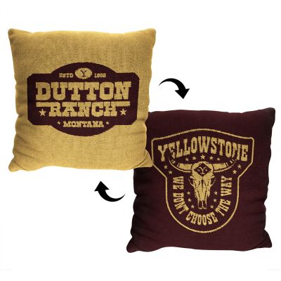 Northwest Yellowstone Dutton Ranch Badge Double Sided Jacquard Pillow