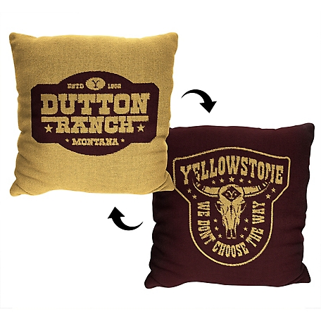 Northwest Yellowstone Dutton Ranch Badge Double Sided Jacquard Pillow