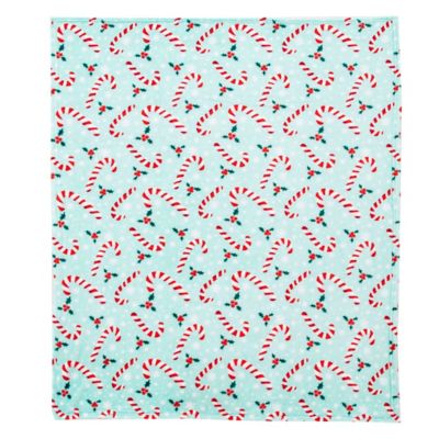 Image showing  Candy Cane Snowflakes Silk Touch Throw Blanket