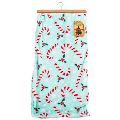 Image showing  Candy Cane Snowflakes Silk Touch Throw Blanket