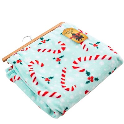 Image showing  Candy Cane Snowflakes Silk Touch Throw Blanket