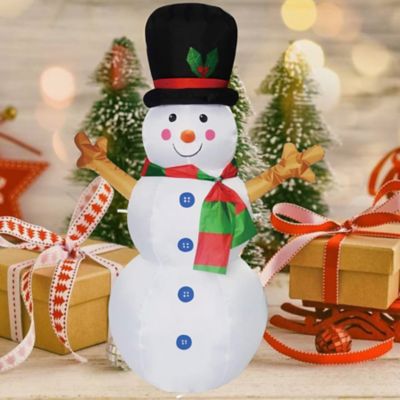 Image showing 6 th SUPERHUNTER 4 ft. Snowman Inflatable Christmas Decoration
