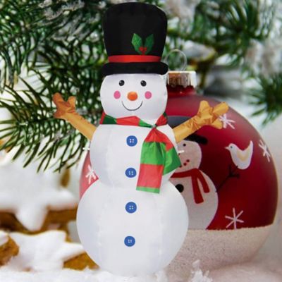 Image showing 7 th SUPERHUNTER 4 ft. Snowman Inflatable Christmas Decoration