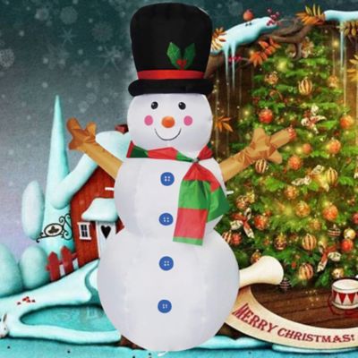 Image showing 8 th SUPERHUNTER 4 ft. Snowman Inflatable Christmas Decoration