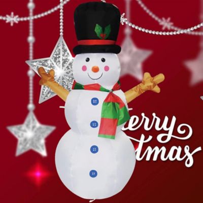 Image showing 9 th SUPERHUNTER 4 ft. Snowman Inflatable Christmas Decoration