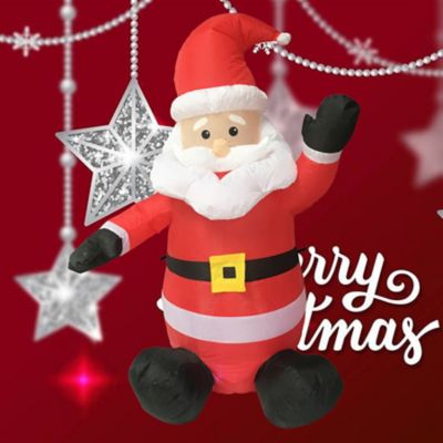 Image showing 8 th SUPERHUNTER 4 ft. Santa Inflatable Christmas Decoration