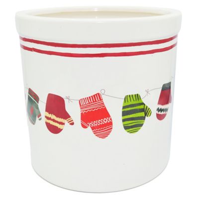 Red Shed Winter Mittens Utensil Crock