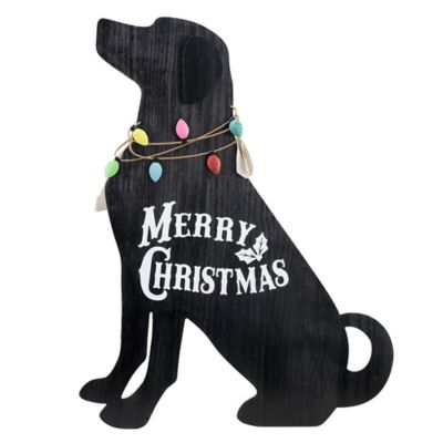 Image showing  21.5 in. Double-Sided Welcome/Merry Christmas Porch Sign