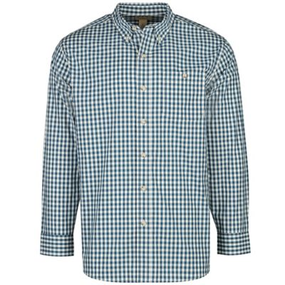 Blue Mountain Men's Long Sleeve Plaid Poplin Shirt