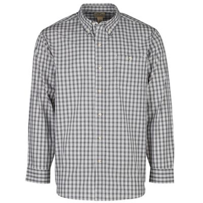 Blue Mountain Men's Long Sleeve Plaid Poplin Shirt