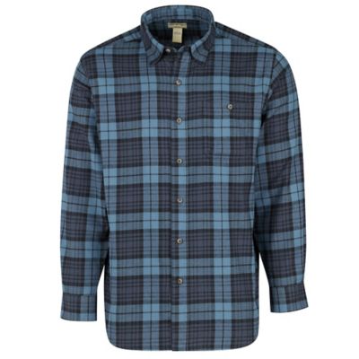 Blue Mountain Men's Long Sleeve Plaid Flannel Shirt