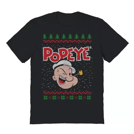 Popeye Christmas Pipe Holiday Christmas T-Shirt Men's T-Shirts