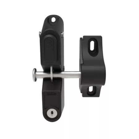 Outdoor Living Bar Locking Gravity Latch Black Single-Sided Keyed Entry Fencing Hardware