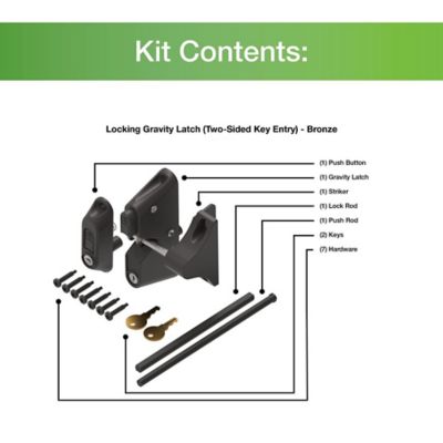 Image showing  Locking Gravity Latch Bronze (Two-Sided Key Entry)