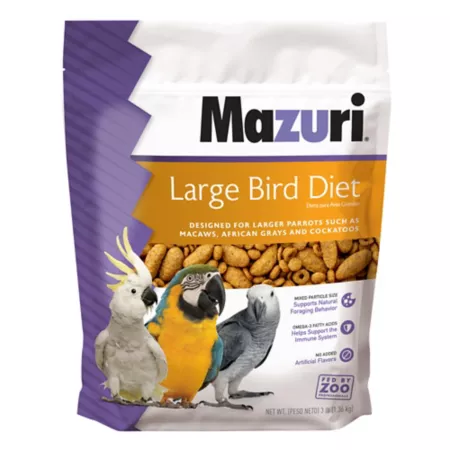 Mazuri Large Bird Food 3 lb Bag Pet Bird Seed