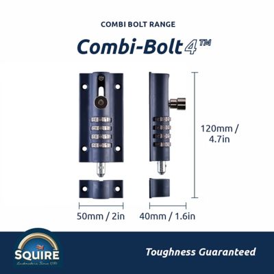 Image showing  Blue Re-Codeable Combination Bolt, 120 mm