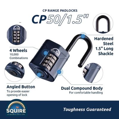 Image showing  4 Wheel Combination Padlock - Long Shackle