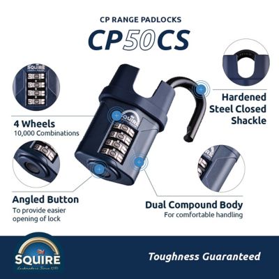 Image showing  4 Wheel Combination Padlock - Closed Shackle