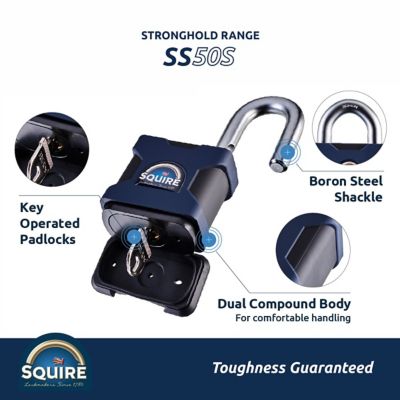 Image showing  Open Shackle Steel Padlock