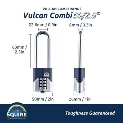 Image showing  Combination Padlock - Extra Long Shackle, 50 mm