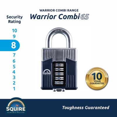 Image showing  5 Wheel Armoured Padlock - Open Shackle