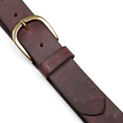 Image showing  Women's Floral Tooled Leather Belt,