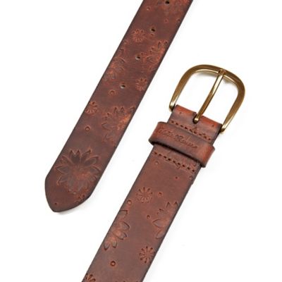 Image showing  Women's Floral Tooled Leather Belt,