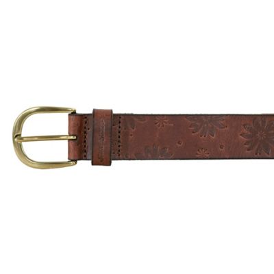 Image showing  Women's Floral Tooled Leather Belt,