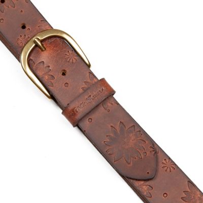 Image showing  Women's Floral Tooled Leather Belt,