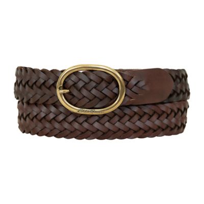 Eddie Bauer Women's Leather Woven Belt,