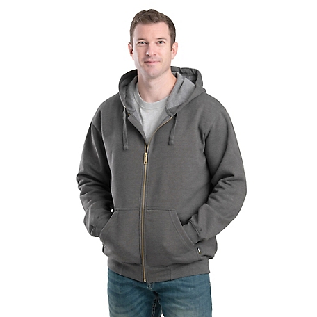 Berne Men's Mid-Weight Fleece Zip-Front Hooded Sweatshirt