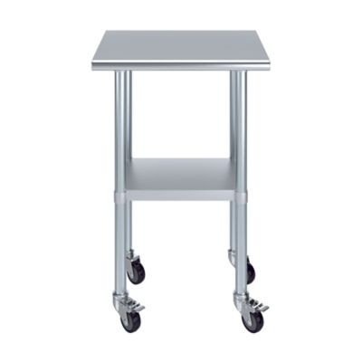 Image showing  18 in. x 24 in. Metal Table with Wheels