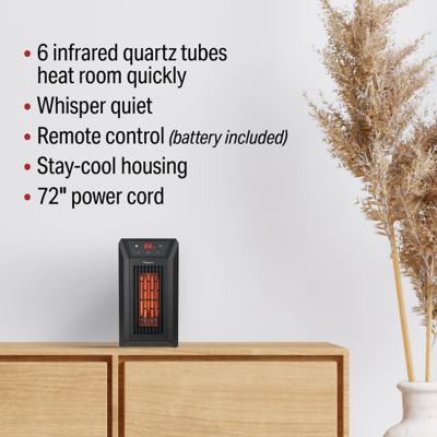 Image showing  13 in. 1000/1500W Digital 6 Tube Infrared Heater with Remote