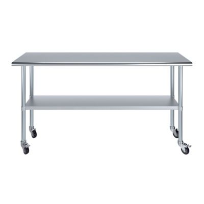 Image showing  18 x 72in. Metal Table with Wheels