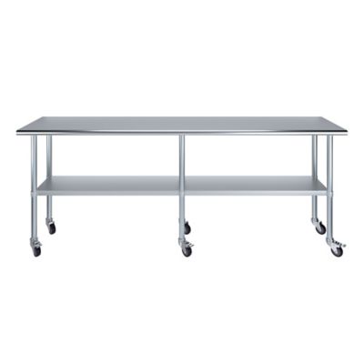 Image showing  18 x 84in. Metal Table with Wheels