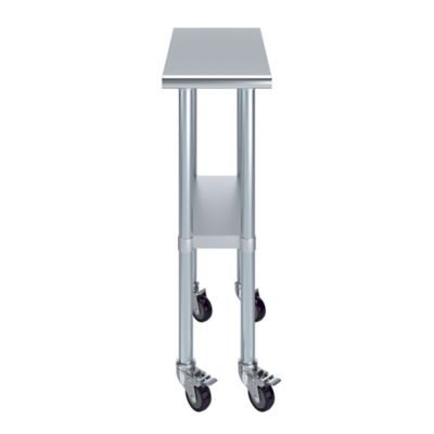 Image showing  24 x 12in. Metal Table with Wheels