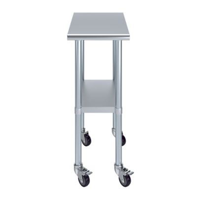 Image showing  24 x 15in. Metal Table with Wheels