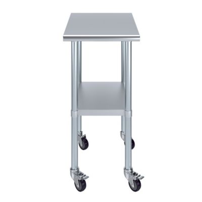 Image showing  24 x 18in. Metal Table with Wheels