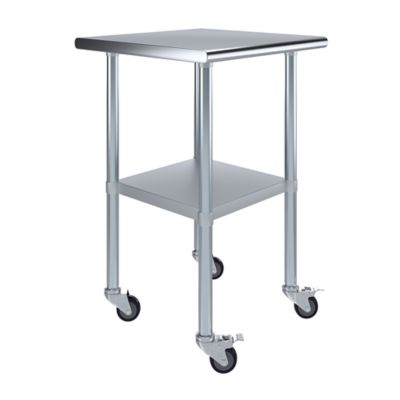 AmGood 24 x 24in. Metal Table with Wheels