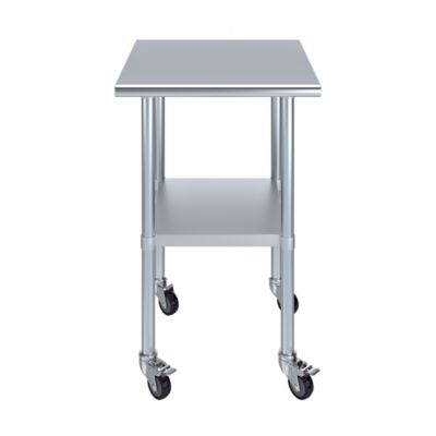 Image showing  24 x 24in. Metal Table with Wheels