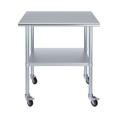 Image showing  24 x 36in. Metal Table with Wheels