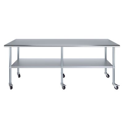 Image showing  24 x 96in. Metal Table with Wheels